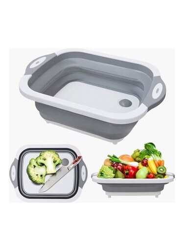 Neo Multi-Functional Foldable Basket And Board White/Grey 4.8 x 31.5cm