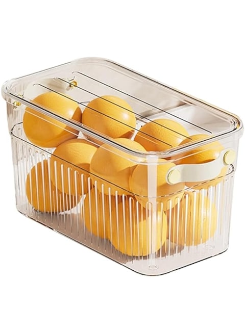 NALACAL Pantry Organization And Storage Cans Box With Handle For Kitchen Fruits And Vegetables Food Glass Container Meal Prep (B, 28x16x15.5cm)