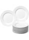 amHomel 12-Piece White Porcelain Dinner Plate Set, 8.75 Inches Dessert Serving Plate for Restaurant,Kitchen and Family Party Use
