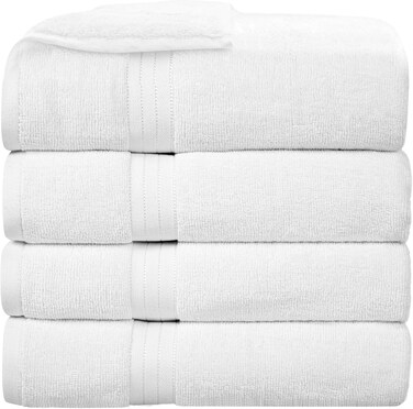 Bliss Casa Bath Towel Set 27 x 54 Inch (4 Pack) - 550 GSM 100% Cotton 20/D Quick Drying Highly Absorbent Thick Bathroom Towels - Soft Hotel Quality for Bath and Spa (Navy)