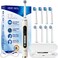 Seago Rotating Electric Toothbrush for Adults with 8 Brush Heads, 5 Cleaning Modes, Rechargeable Sonic Toothbrush with Timer and Travel Case for Adults and Kids(SG-2607-Beige)