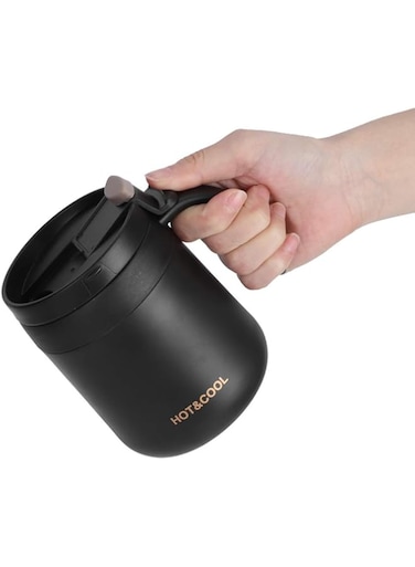 Salaty Coffee Cup, Heat/Cold Preservation, Black Vacuum Insulation, Beautiful and Stylish Insulated Coffee Cup, for Camping Gift, Office Home,(Business black)