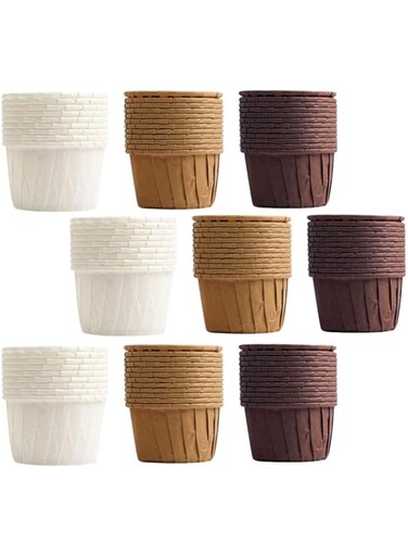 ELECDON 150Pcs Disposable Baking Cups, Mini Muffin and Cupcake Molds, High Temperature-Resistant, Oil-proof Silicone Oil Paper, Baking Wrappers, Birthday Party Decoration, Baking Accessories