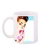 Woman On Phone Printed Coffee Mug White/Beige/Pink 11ounce