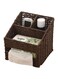 Multi Functional Nordic Organizer Storage Box Dark Brown 16.5x16.5x16.5cm