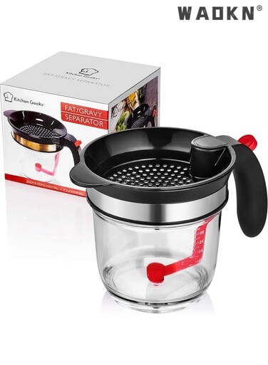Kitchen Oil Filter, Fat Separator with Bottom Release - Food Filter, Oil Separator with Filter, Provide You with Healthier and Tastier Food