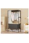 Closet, Floor-To-Ceiling Rental House Storage Closet, Thickened Steel Pipe Simple Closet, Household Economy Simple Closet, Dustproof Storage Shelves, Rental House Closet Sturdy and Durable