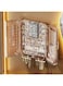 MUMOO BEAR Wall Mounted Jewelry Organizer, Plastic Jewelry Storage Box, Transparent Dustproof Jewelry Holder, Earrings, necklaces, bracelets, rings Display Rack for Bathroom Bedroom Dresser (Brown)