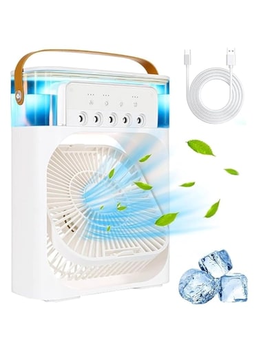 Portable Air Conditioner with Cooling Fan and Ice Tray, 900ML Evaporative Personal Air Cooler with 5 Mist Modes, 7-Color Night Light, 8-Hour Timer, Compact Air Conditioner for Bedroom and Office