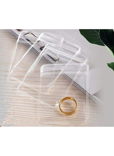 Oasisgalore 100pcs Transparent Zip Lock Jewelry Bag,Small Size Dust Proof Airtight Pouch, for Rings Earrings Bracelet (3.1x4.7in)