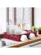 Large Dish Rack With Drainer Plastic 50 x 40 x 10 cm Dark Red