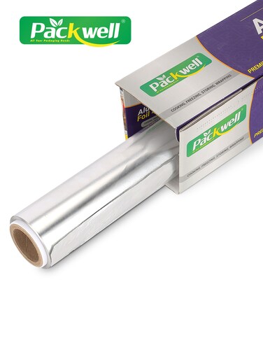 45 CM Aluminum Foil- PWAF451003  1.250 kg Each, Premium-Quality, BPA-Free, Foodgrade and Hygienic  Perfect for Cooking, Freezing, Packing, Storing, Etc Silver