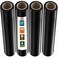 Simply Cool Black Industrial Strength Extra Thick 4 Pack 17.5" 1100 Sqft 80 Gauge (20 Micron) Shrink Wrap Roll For Moving, Furniture, Pallets, Packing