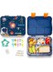 Eazy Kids 5 &amp; 4 Convertible Bento Lunch Box wt Sandwich Cutter Set - Expedition Space