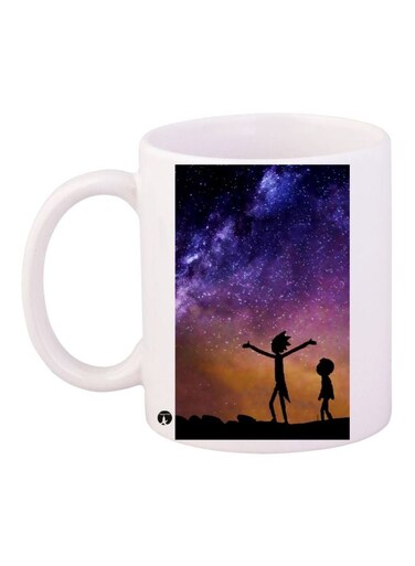 Night Sky Printed Coffee Mug White/Purple/Brown