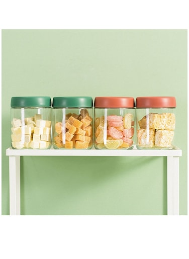 4 Pack 10oz Glass Jars with Lids,Leak Proof Clear Glass Overnight Oats Jars,Reusable Small Mason Jars for Overnight Oats,Fruit, Salad Dressing, Sauce,Cereal,Pasta,Sugar,Beans,Spice,Condiment