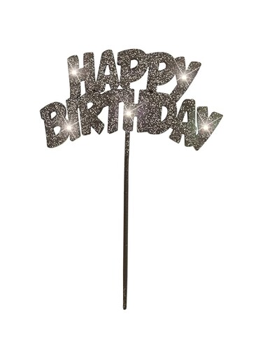 unique party Flashing Happy Birthday Cake Topper Decoration, Black