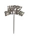 unique party Flashing Happy Birthday Cake Topper Decoration, Black