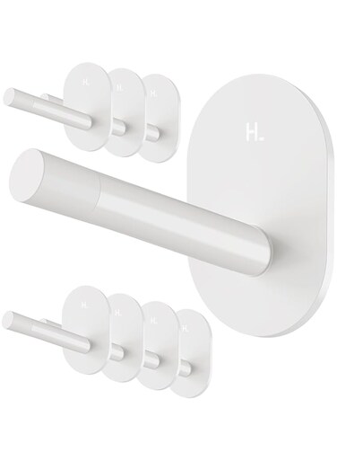 Versatile Adhesive Wall Hooks - Easy to Use Sticky Utility Hooks for Kitchen, Towels, Hats, Keys &amp; More (6 Pack)