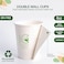 EcoEdge 8 Oz Disposable Double Wall Heavy-Duty Paper Cups (Pack of 25) Light Weight, White Printed, Eco-Friendly, Elegant, Leakproof, Chemical Free, Ideal for All Occasions. 100% Sustainable
