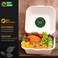 EcoEdge 6 Inch Square White Clamshell (Pack of 10) Disposable Take Out Food Containers Made from Sugarcane Pulp, Microwave and Freezer Friendly, Natural, BPA Free. 100% Compostable
