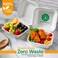 EcoEdge 6 Inch Square White Clamshell (Pack of 25) Disposable Take Out Food Containers Made from Sugarcane Pulp, Sustainable, Eco Friendly, Ideal for Parties and Celebrations. 100% Biodegradable