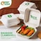 EcoEdge 6 Inch Square White Clamshell (Pack of 25) Disposable Take Out Food Containers Made from Sugarcane Pulp, Sustainable, Eco Friendly, Ideal for Parties and Celebrations. 100% Biodegradable