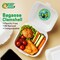 EcoEdge 6 Inch Square White Clamshell (Pack of 50) Disposable Take Out Food Containers Made from Sugarcane Pulp, Plant Based, Natural, Chemical Free For Everyday Use. 100% Biodegradable