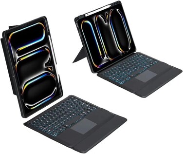 Magic Keyboard Case Touch for Ipad Pro 13 2024 13inch (A2925 A2926 A3007) Bluetooth Rechargeable Keyboard with Foldable Case &amp; Trackpad &amp; Pencil Slot &amp; Adjustable Kickstand for iPad Pro 13 (M4) Black