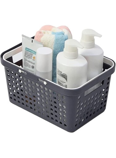 ELECDON Plastic Portable Storage Organizer Caddy,Portable Shower Caddy Tote Portable Storage Bins with Handles,Cleaning Caddy for Bathroom,College Dorm,Kitchen,Bedroom (deep blue, Small)