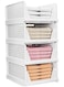 4 Pack Wardrobe Drawer Boxes, Stackable Wardrobe Organiser, Foldable Storage Boxes for Home Organization
