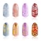 Mudder 216 Pieces 3D Flower Nail Art Stickers Decals Self-adhesive Nail Tips Decorations, 2 Sheet (Silver And Gold)