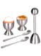 SKEIDO 5PCS/set Stainless Steel Boiled Egg Topper EggShell Cracker Opener Egg Spoon Holder Kitchen Gadgets