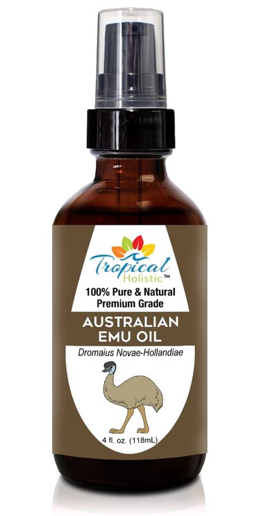 100% Pure Australian Fully Refined Emu Oil 4 oz, Premium Grade Undiluted Natural Moisturizer For Skin, Hair, Piercings, Face, Feet, Nails