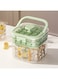 ice cube tray - A lid-equipped ice cube tray with two trays, 56 compartments, suitable for making beverages, smoothies, and juices. The tray with an easy-access ice cube function is suitable for use in the freezer.&iuml;&frac14;&circ;Green&iuml;&frac14;&permil;