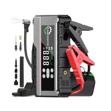 Multi-Function Battery Jump Starter with Air Pump Emergency Lights