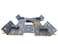 Arabic Camping Carpet Sets with Fireplace Holes Tent Floor Mat Sets Blue
