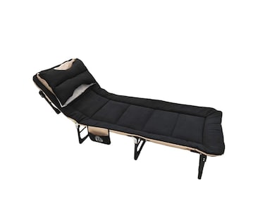 Portable Camping Bed Folding Sleep Bed with Pockets Comfort Chair