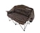 Portable Folding Double Camping Chair with Cup Holder Carry Bag Brown