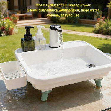 Portable Camping Hand Wash Basin with Stand Rechargeable Battery
