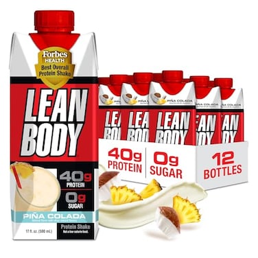 Labrada Lean Body Ready-To-Drink Pina Colada Protein Shake, 40G Protein, Whey Blend, 0 Sugar, Gluten Free, 22 Vitamins &amp; Minerals, 17 Fl Oz (Pack Of 12)