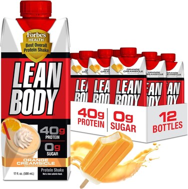 لابرادا لين بودي، مشروب بروتين جاهز للشرب بنكهة كريمة البرتقال، 40 غرام بروتين، مزيج مصل اللبن، خالٍ من السكر، خالٍ من الغلوتين، 22 فيتامين ومعادن، 17 أونصة سائلة (عبوة من 12)