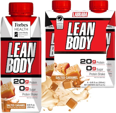 Labrada Nutrition Lean Body Ready To Drink Protein Shake (Pack Of 4, Salted Caramel, Meal Replacement Shake, Men &amp; Women, 20 Grams Of Protein) Zero Sugar, Lactose &amp; Gluten Free