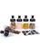 Hiraya Premium Set of 4 Glass Spice Jars with Spoon Cover   Spice Organizer and Condiment Pots   Includes 8 Waterproof Labels and Marker   Airtight Cap   250ml (8.45oz)
