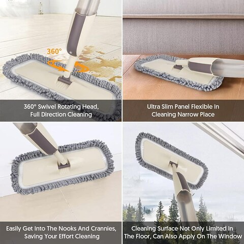 Quick Shine Spray Mop Kit with 3 Reusable Mop Pads &amp; 1 Safer Choice Multi-Surface Floor Cleaner 16oz Quick &amp; Easy Cleaning No Batteries Required