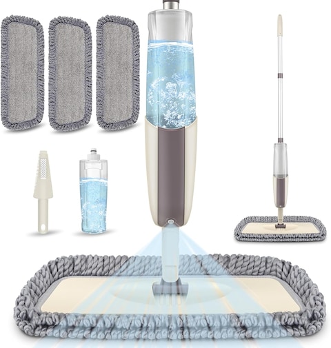 Quick Shine Spray Mop Kit with 3 Reusable Mop Pads &amp; 1 Safer Choice Multi-Surface Floor Cleaner 16oz Quick &amp; Easy Cleaning No Batteries Required
