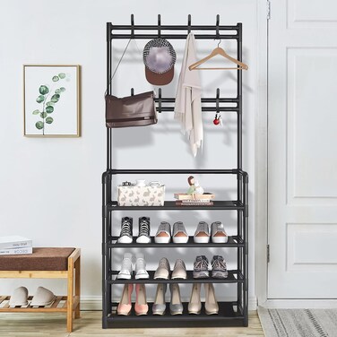 Shoe and Hat Rack  Easy Assembly Economical Dustproof Storage Space-Saving Hanging Closet Organizer for Bedroom Dorm and Entryway