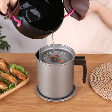 
Oil Strainer Pot Stainless Steel Oil Filter Pot Household Filter Large Tank Large Capacity Oil Storage