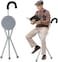 
Folding Lightweight Cane Seat, Walking Stick Chair Stool, Travel Stick Chair, Tripod Walking Stick, Portable Medical Folding Stick with Seat