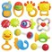 Fantastic-Kids-Toys Infant Rattles and Teethers Toys for 1-12 Months Babies, Early Educational Toys for Newborn Babies, Teether Toy for Babies (12 Pieces in a Bag)